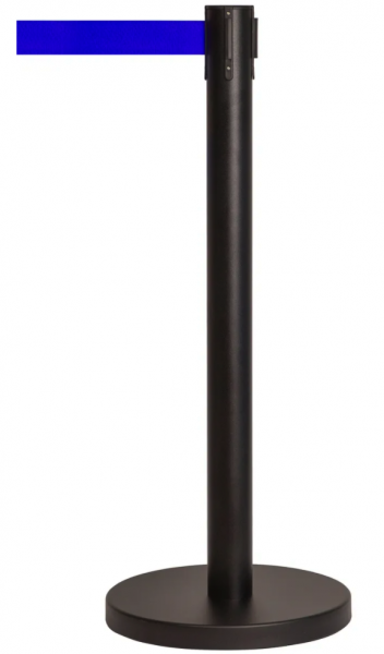 Стойка ограждения с вытяжной лентой (черная), 5 м., сталь окрашенная в Красноярске - картинка, изображение, фото